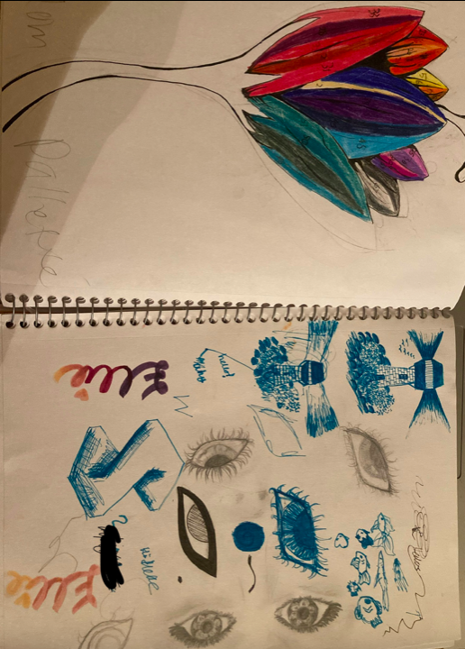 This was the last page in that sketchbook, drawn during a very, very boring church camp I didn't wanna participate in. I do think it was quiet clever of me to make a randome pallette generator in my sketchbook with the colors I had available to me. It was pretty fun.