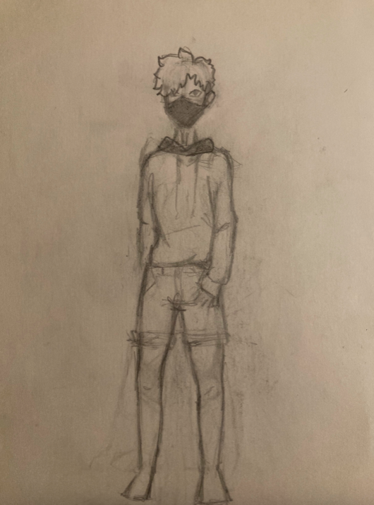 I wanted to avoid drawing hands so, so bad dude, like wtf is even going on? At least I was practicing anatomy. Idk who this is supposed to be tho. The clothing is okay at least but the proportions are wayyy off.